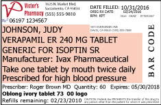 Sample prescription label 12 pt font size