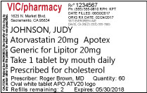 Sample prescription label 12 pt font size