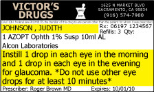 Sample prescription label 12 pt font size